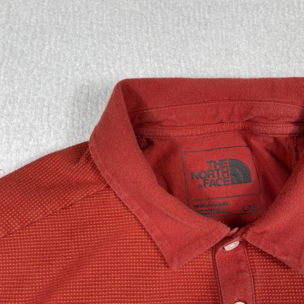The North Face Polo Shirt‎ Mens Large Red Orange Outdoors Hiking Golf Casual